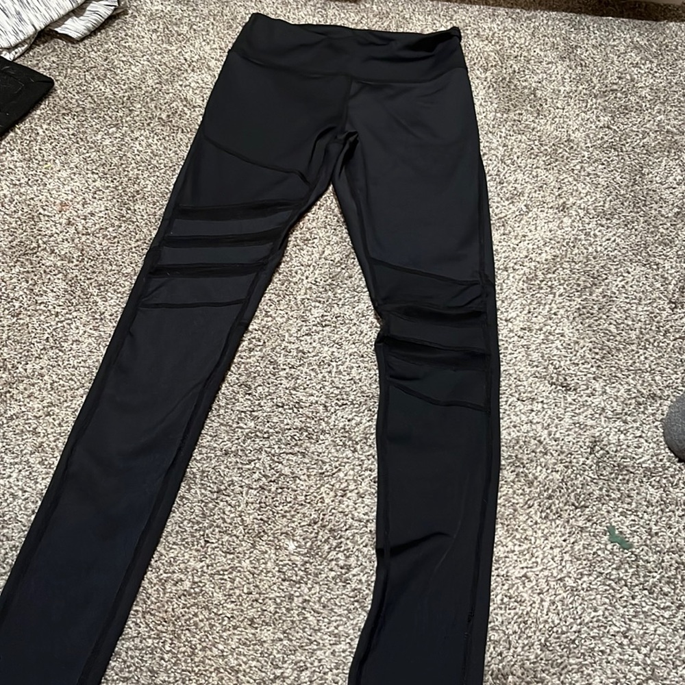 Long black electric yoga leggings xsmall